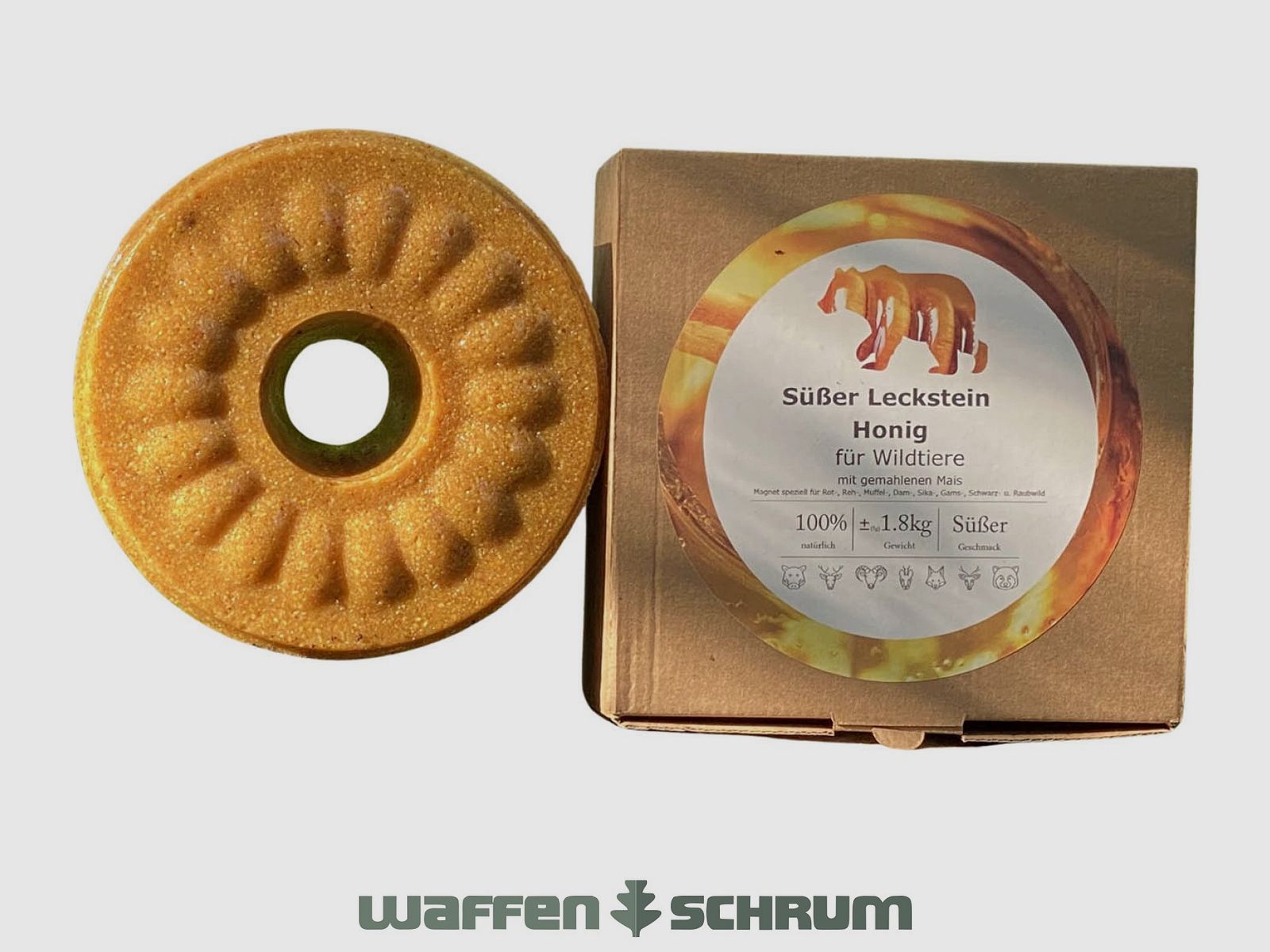Lecca lecca per animali selvatici Pietra da leccare Miele 1,8 kg con mais macinato