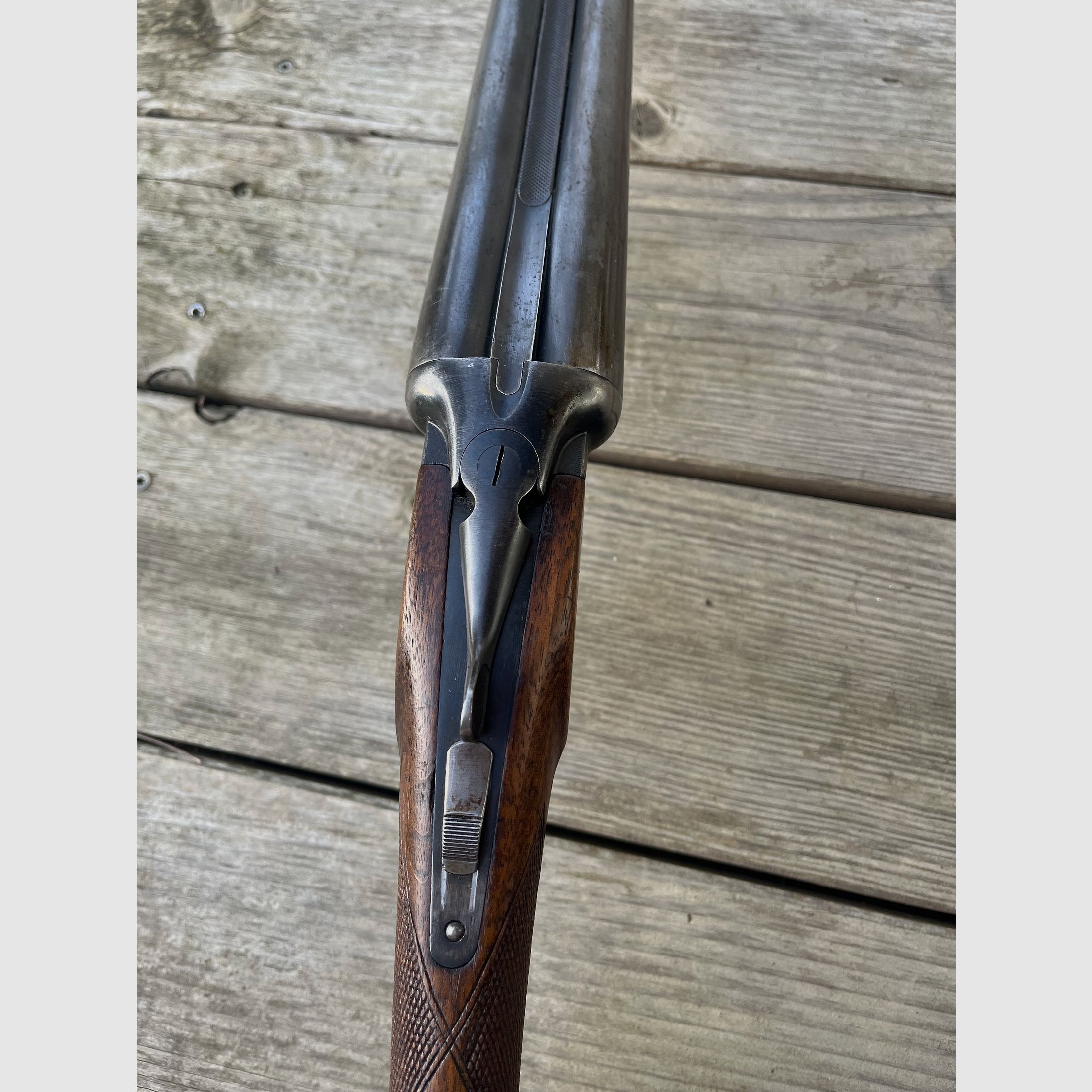 Französische Doppelflinte Manfucature d'armes de Chatellerault (MAC) Kaliber 16/65 mit Doppelabzug