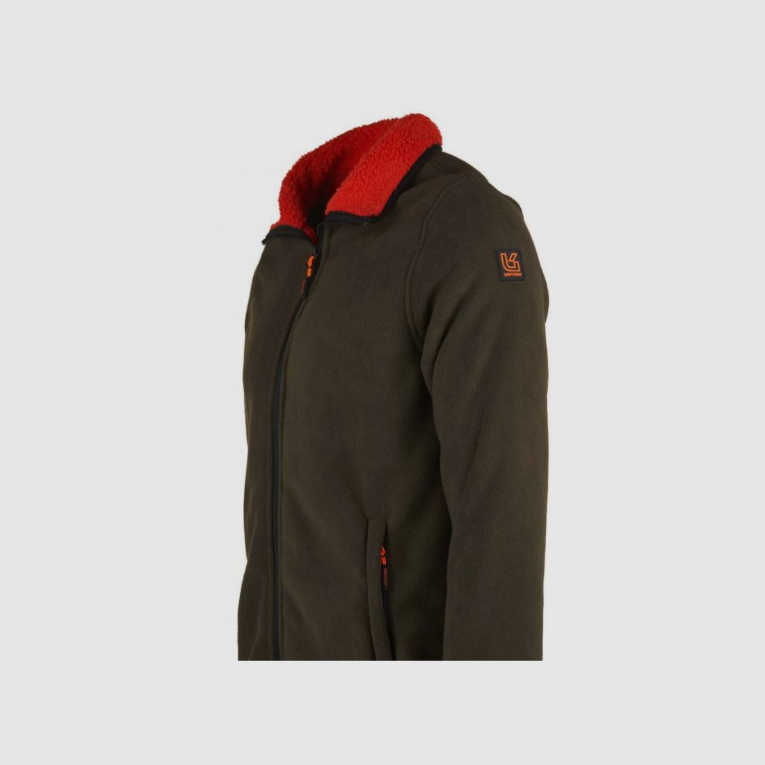 Univers Pile-Fleecejacke grün und orange Modell Dubbed Art. 94339 392, Bild 3 von 4