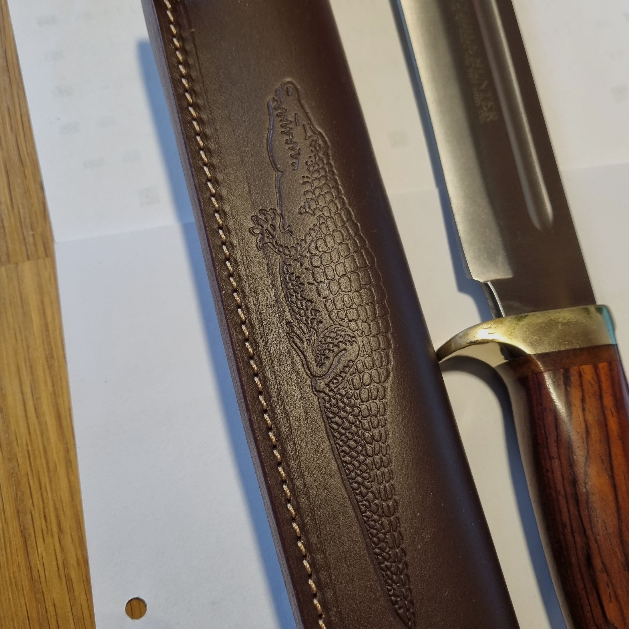 Cuchillo de caza Solingen Linder Crocodile Hunter cuchillo de colección