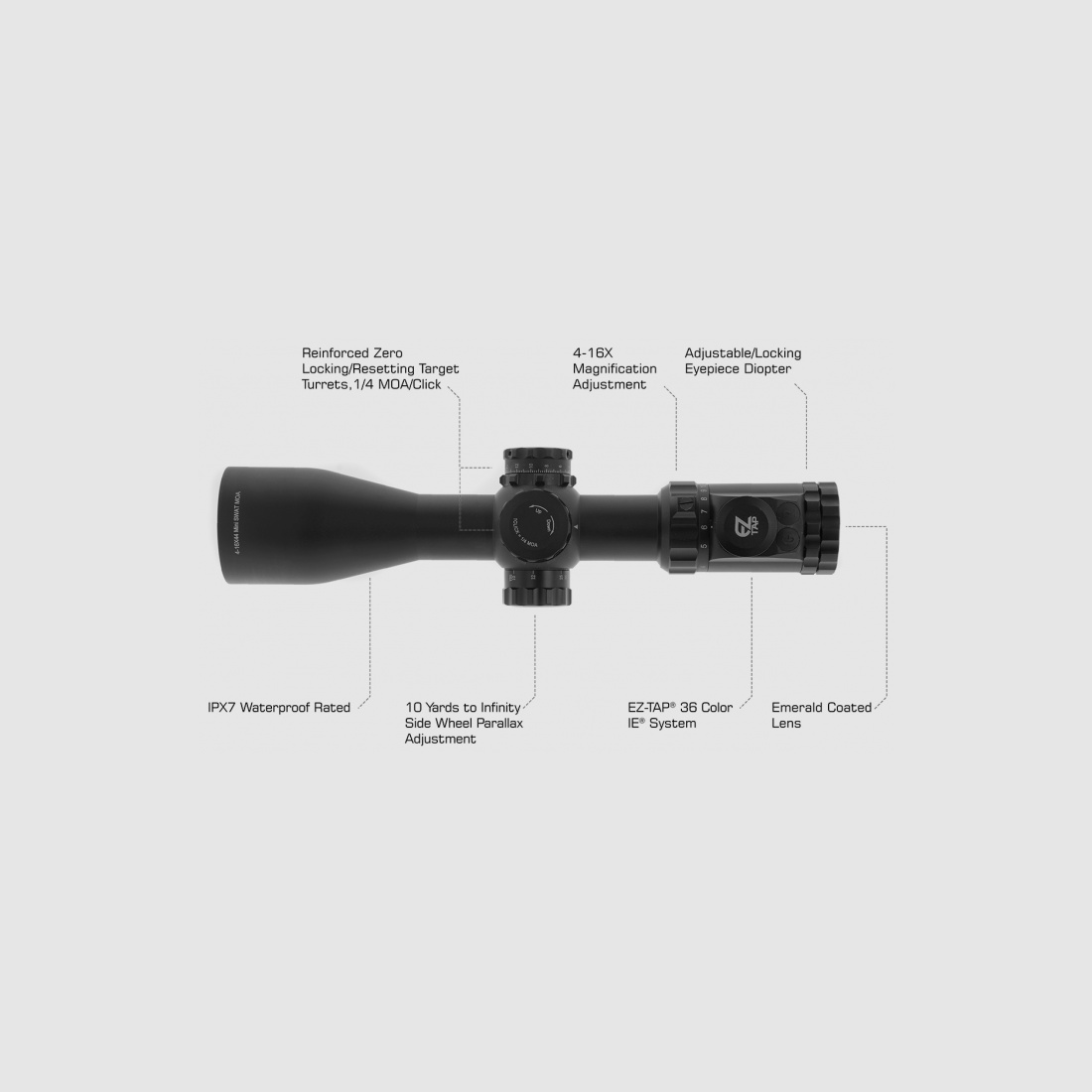 UTG OP3 4-16X44 30MM COMPACT SCOPE AO IE GLASS UMOA