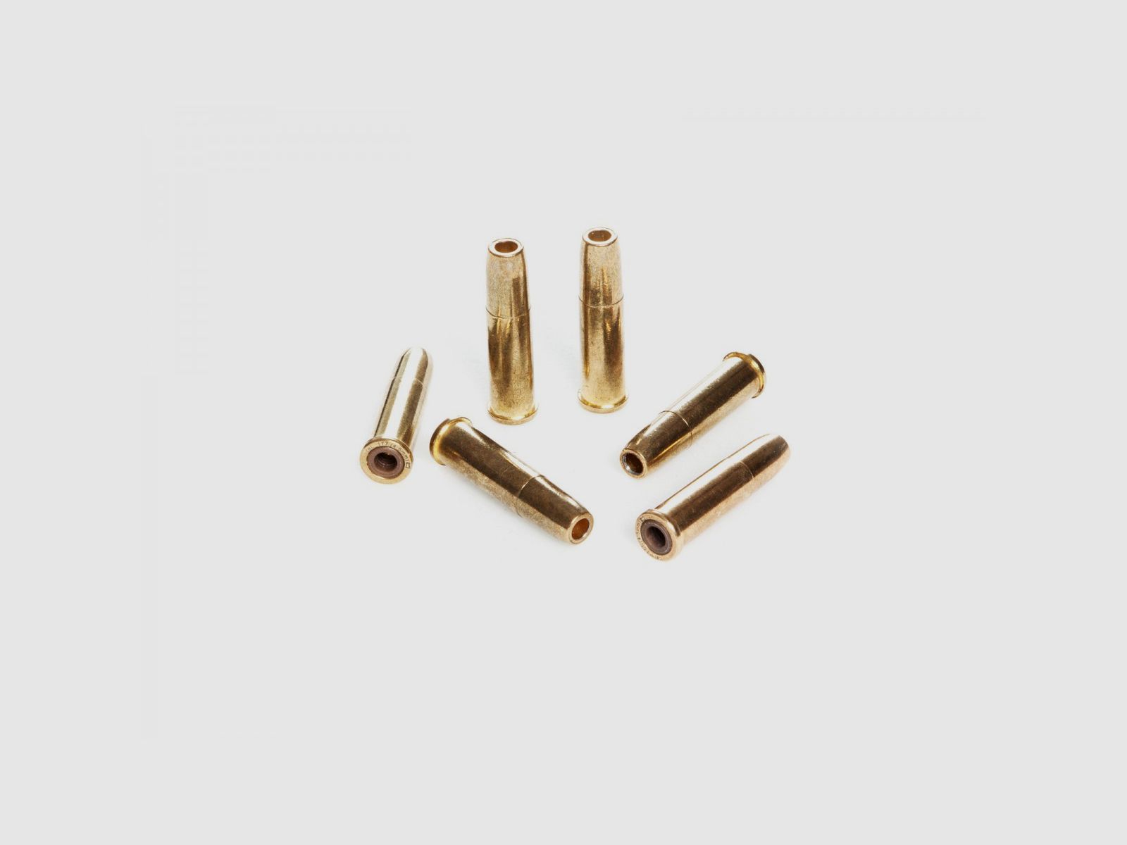 6 falsche Hülsen 4,5 mm für Revolver Schofield und Büchse Barra
