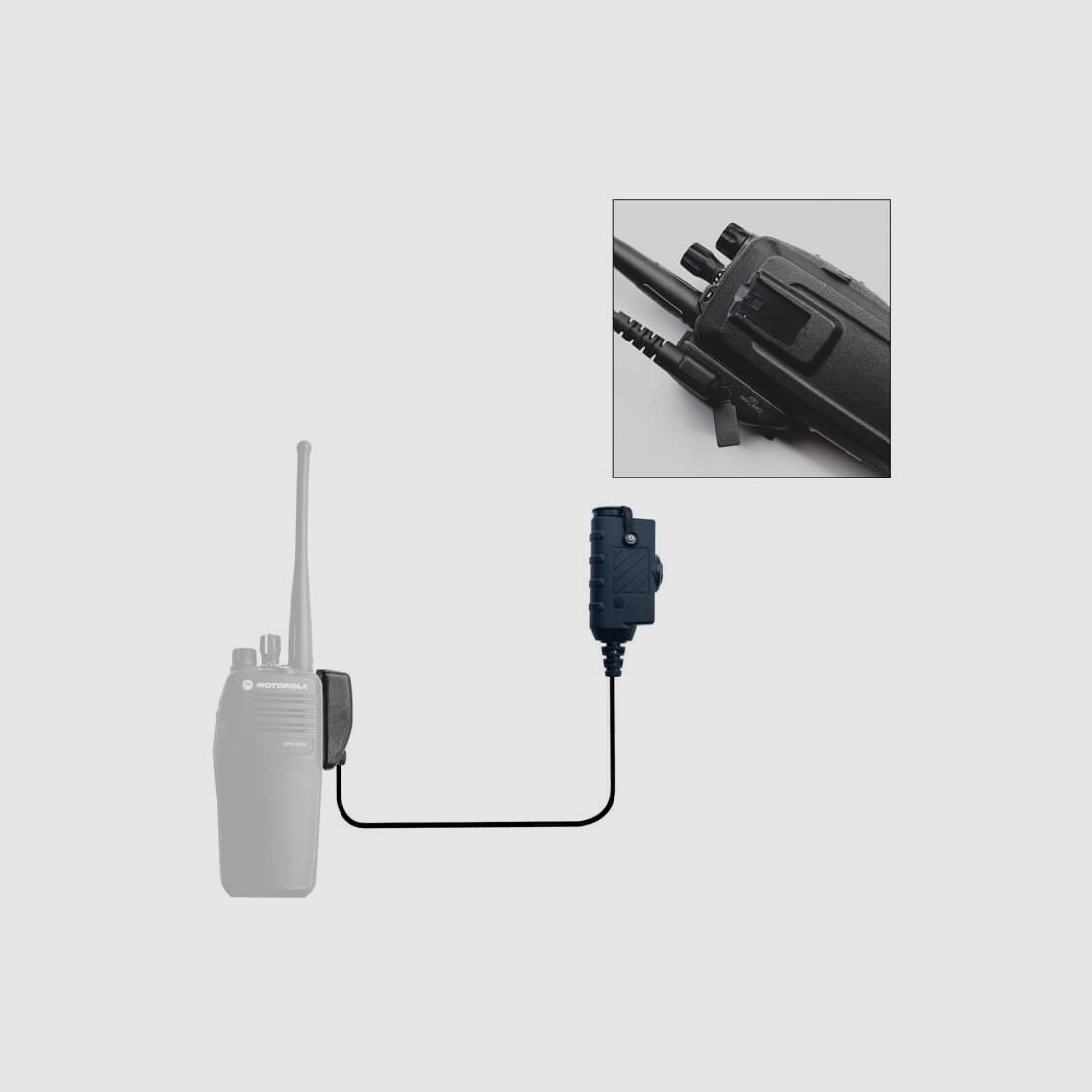 Code Red Push-to-Talk Code Red NX Einzel-PTT Verstärkt — Motorola 2-Pin, Bild 3 von 6