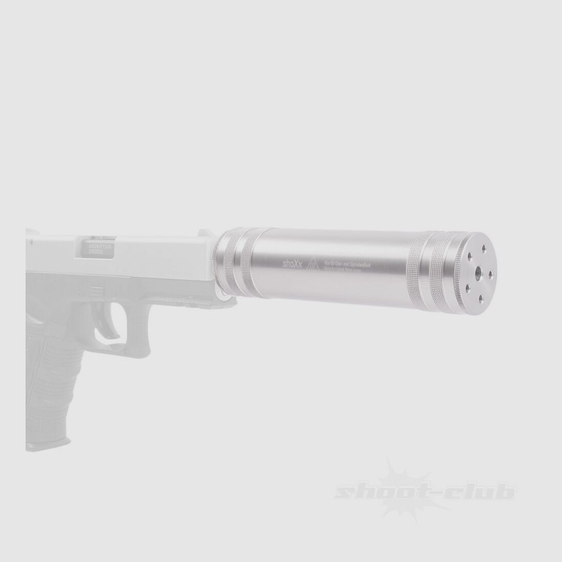 shoXx Universal Blank Pistol Silencer - Silver