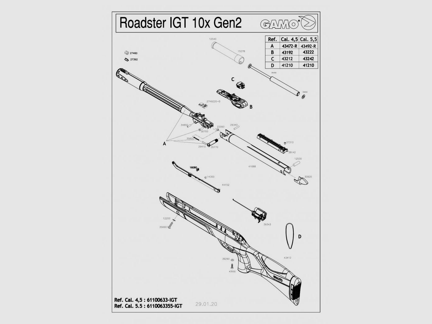 35650 - Kompressionstange Igt Gamo Roadster 4,5 mm und 5,5 mm, Bild 1 von 4