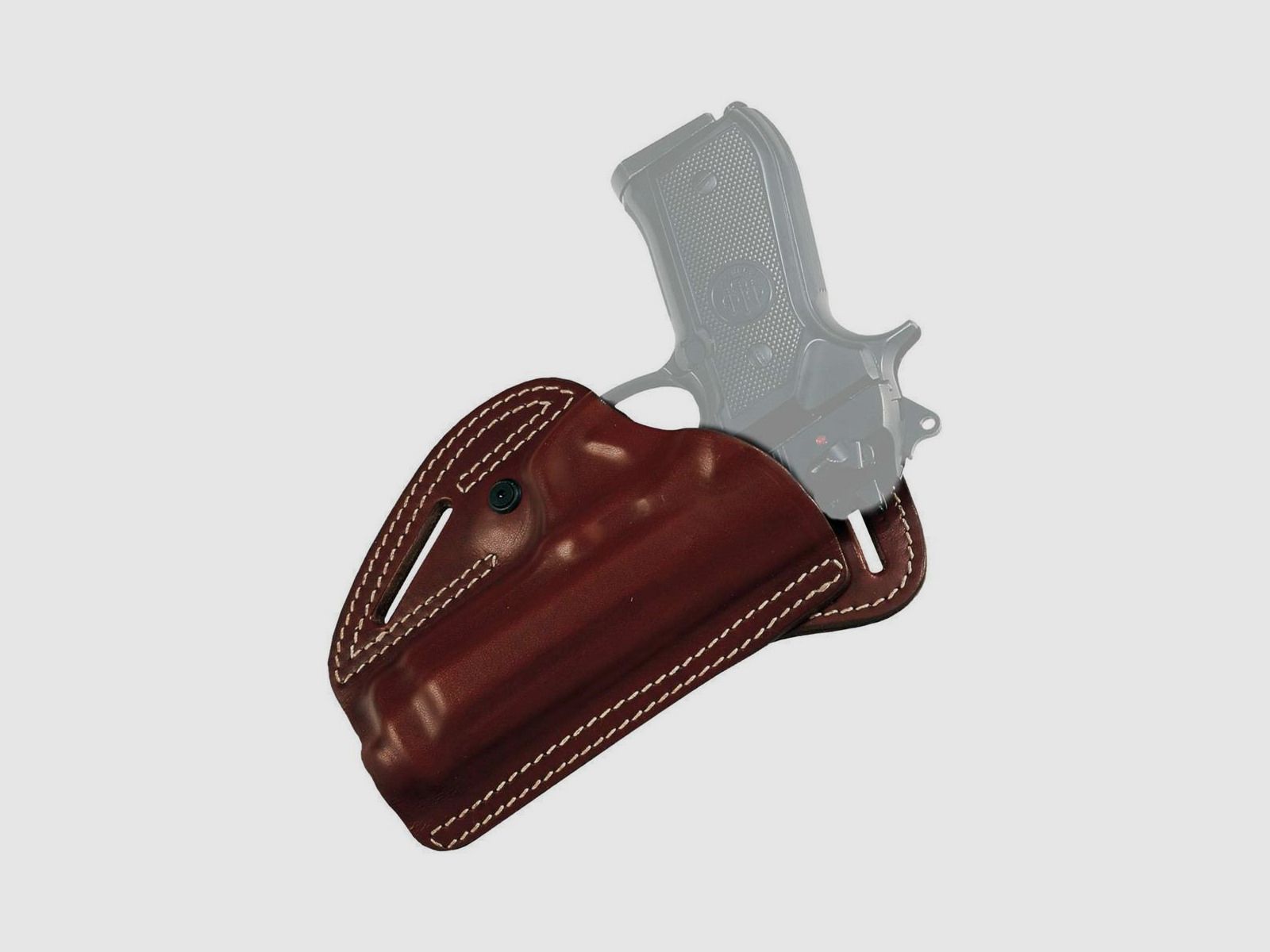 Offenes Rückenholster aus Leder Glock 19/19x/23/25/32/38/45 Braun Rechtshänder