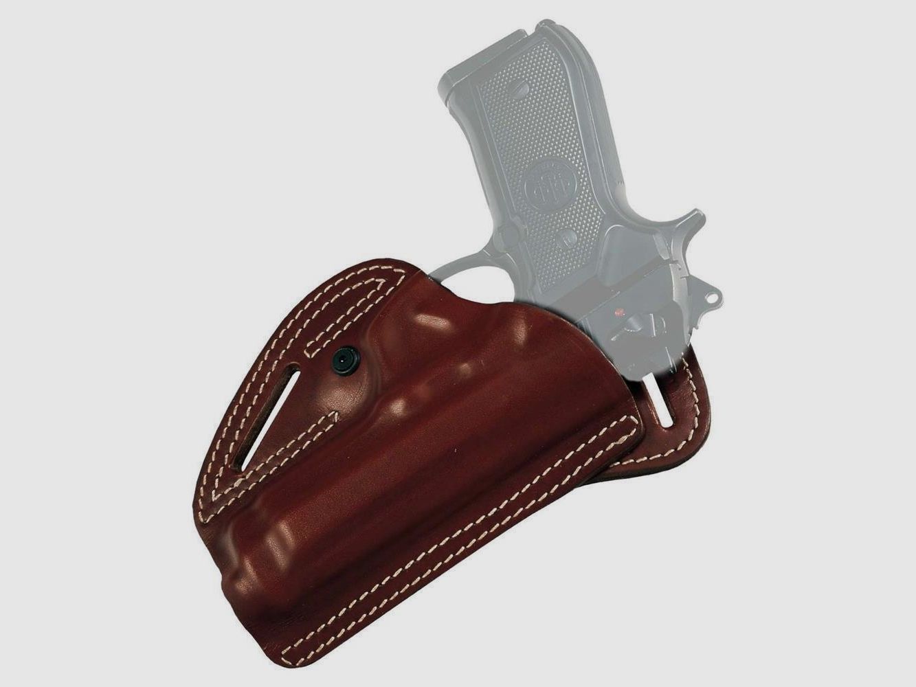 Offenes Rückenholster aus Leder Glock 19/19x/23/25/32/38/45 Braun Rechtshänder