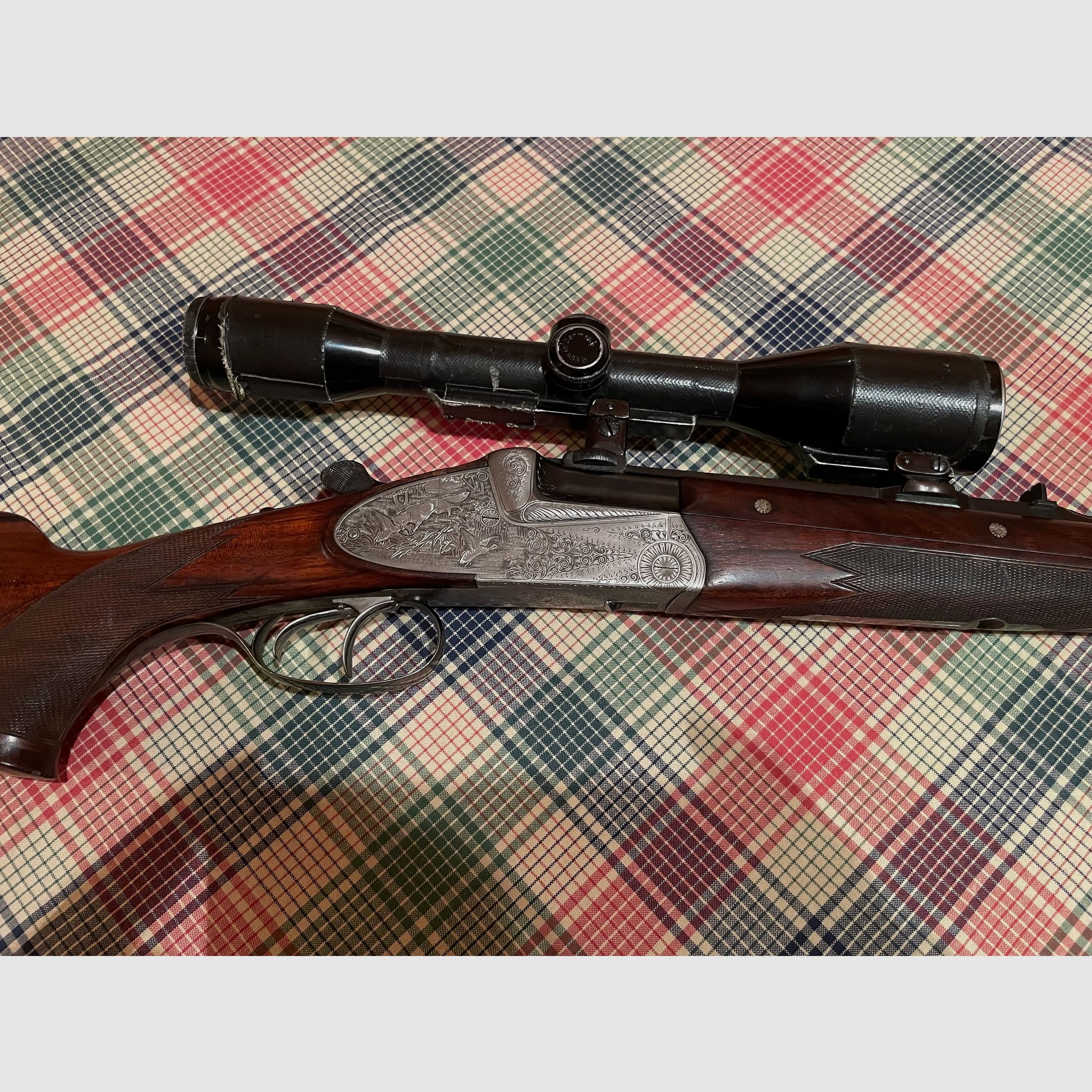 Fucile doppietta Bock Winkler Ferlach nel calibro 7×57 R / .22 Hornet
