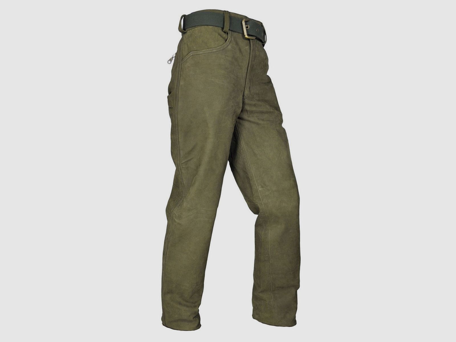 Hubertus Lederhose Schmalreh Oliv