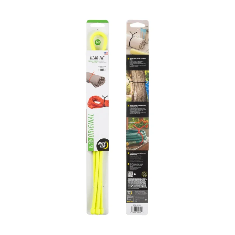 Flexible Gear Tie 32'' – 2-pack – Neon Yellow – GT32-33-2R3 – Nite Ize, image 2 of 2