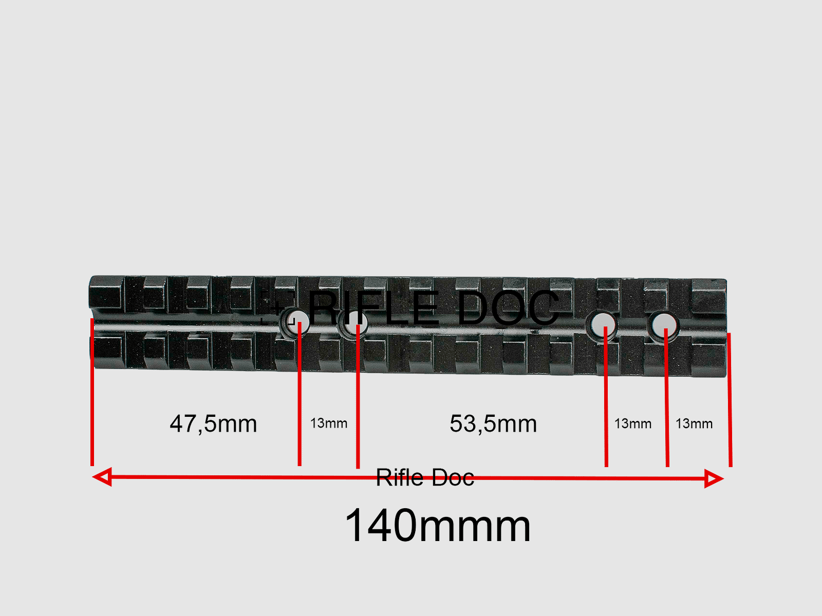 21mm Picatinny Rail Mossberg 500 (Flinte) Modell Lang