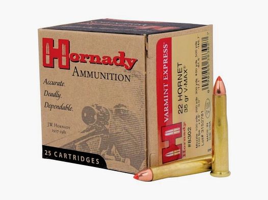 Hornady V-Max 2,3g/35grs à25 .22 Hornet
