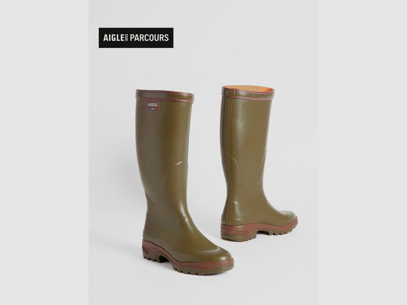 Aigle Parcours II Kaki Rubber Boots - Waterproof and Comfortable - Optimal Grip for Hunting and Outdoor, image 2 of 4