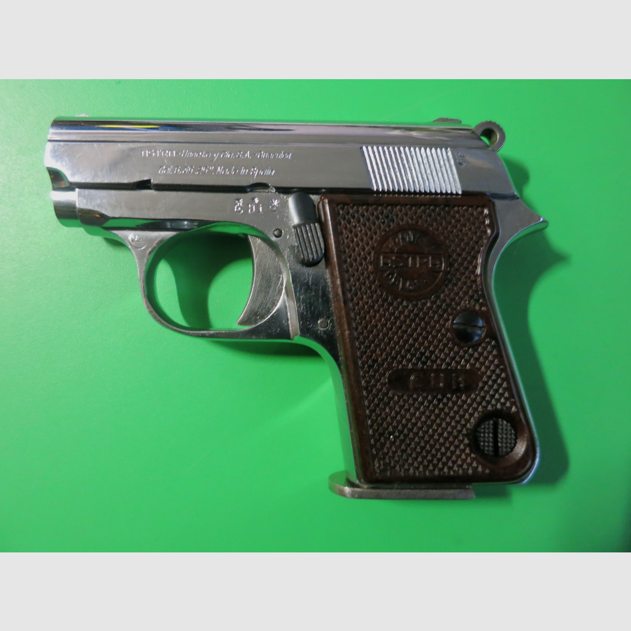 Astra-Unceta Y, CUB, Cal. 6.35 mm Browning, Nickel Special Series #56, image 1 of 6