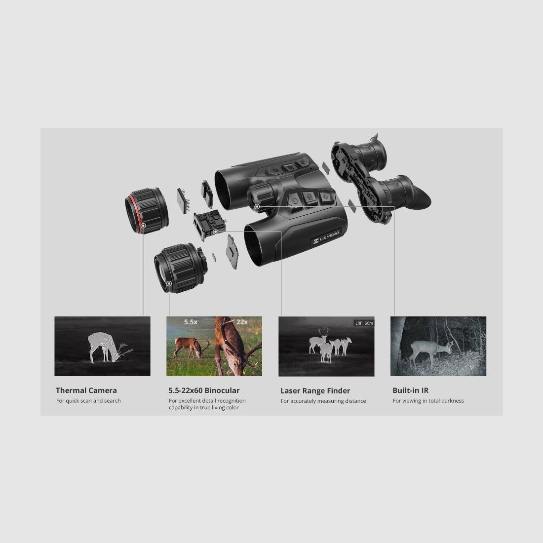 HIKMICRO Binocular Habrok 4K HE25L 5.5–22x60