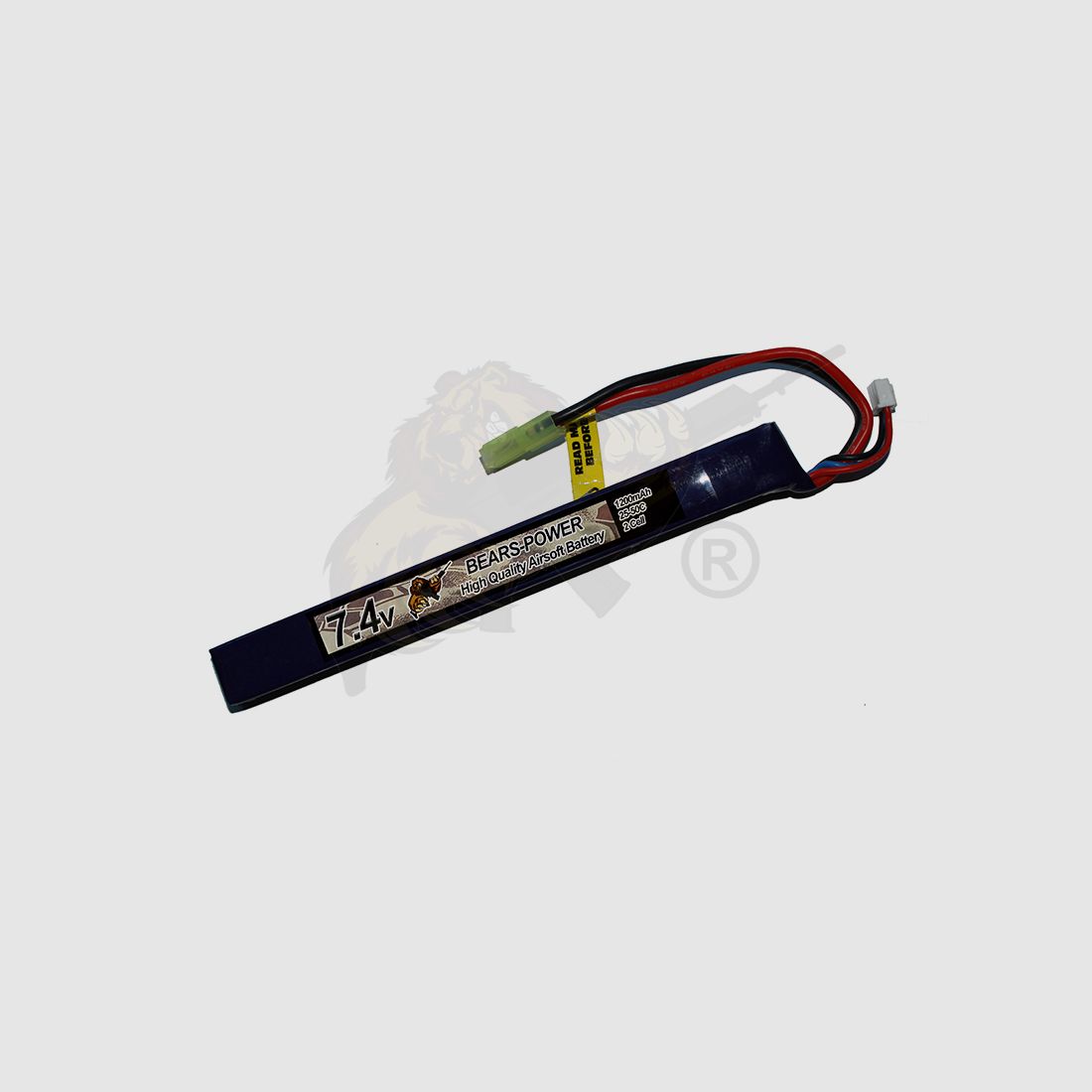 Bears- Power Airsoft LiPo Akku 7.4V 1200mAh, 25C Stick Type - Mini Tamiya