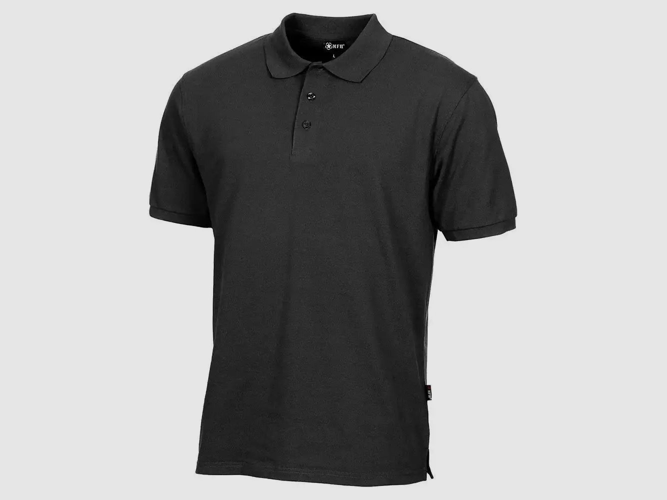 MFH MFH Poloshirt mit Knopfleiste - Schwarz / S Herren