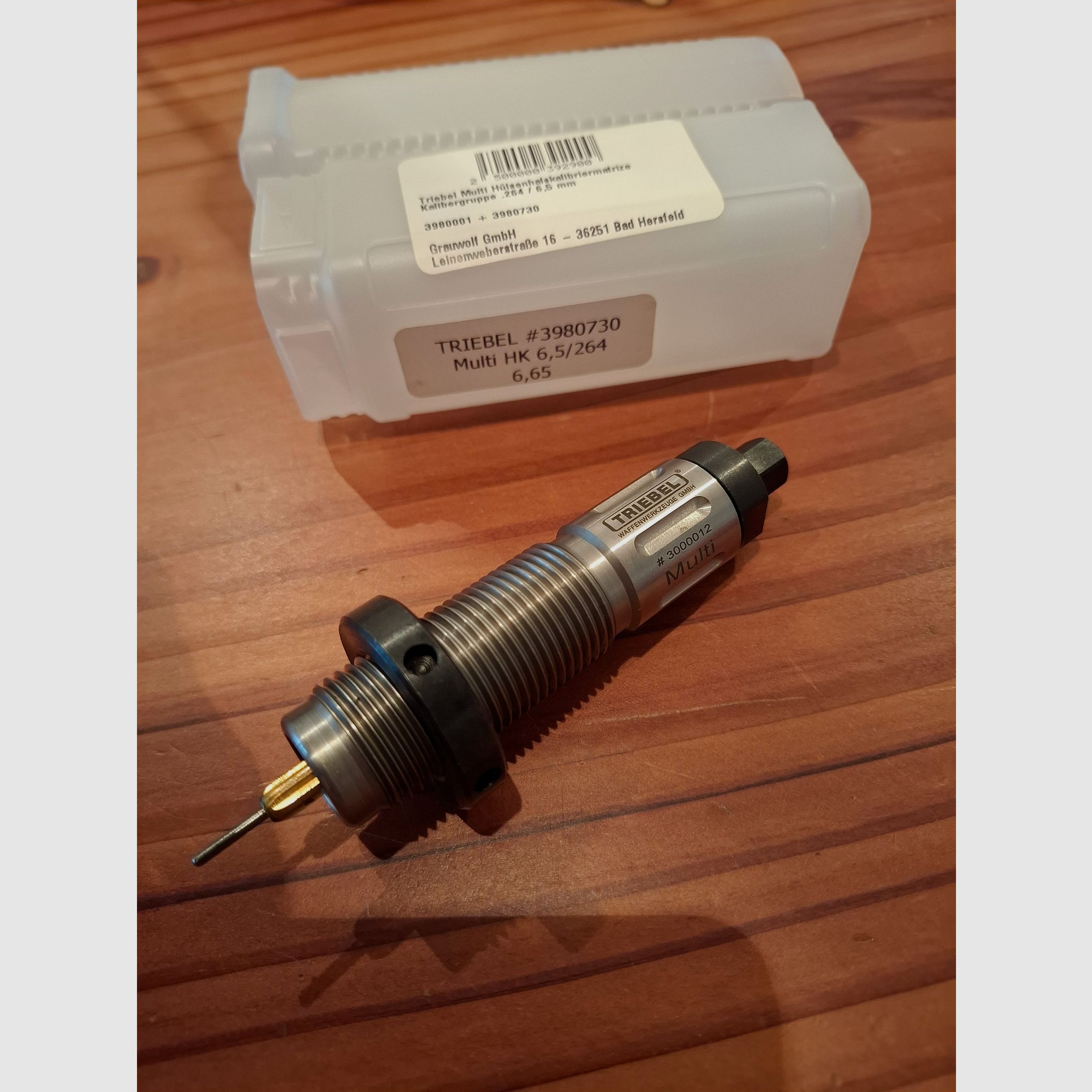 Triebel Multi calibrador de cuello de cartucho grupo de calibre .264 / 6,5 mm #3980730 como nuevo