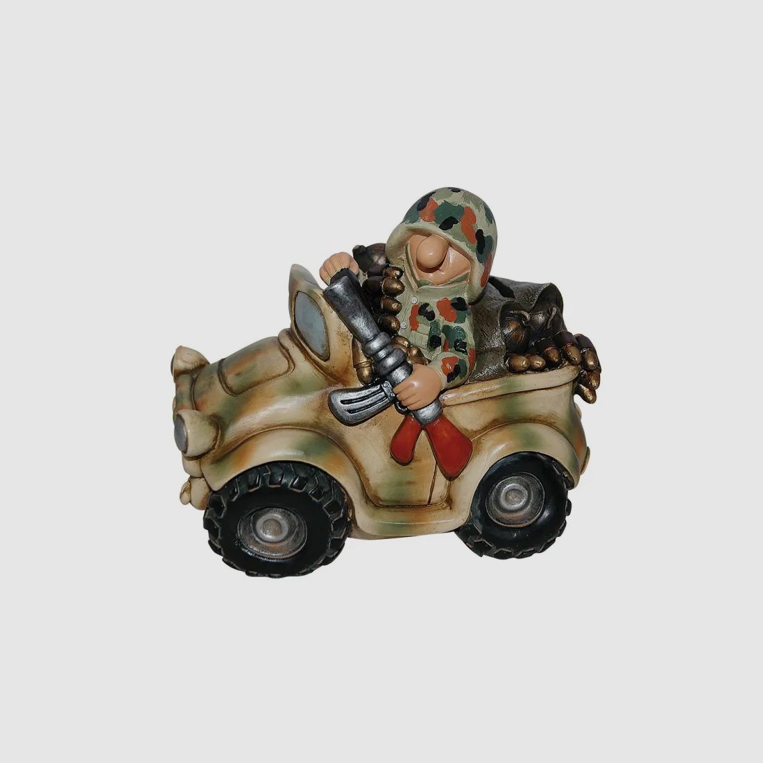 Fun Division Żołnierz Samochód terenowy Skarbonka Wzór leśny FDF4