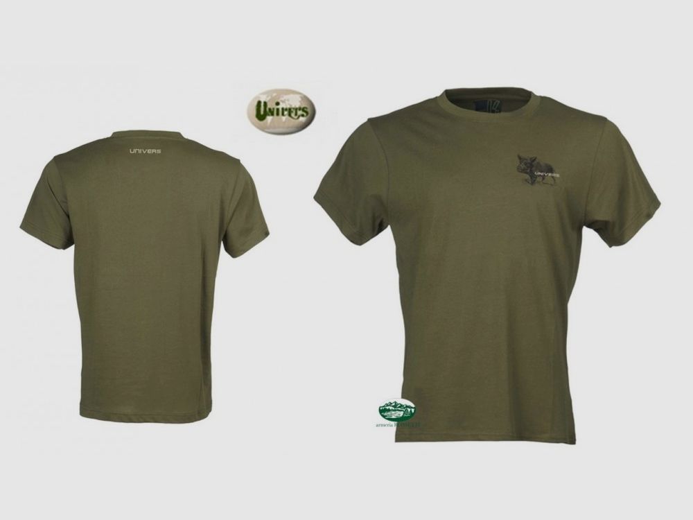 UNIVERS T-SHIRT Baumwolle Wildschwein Druck grün