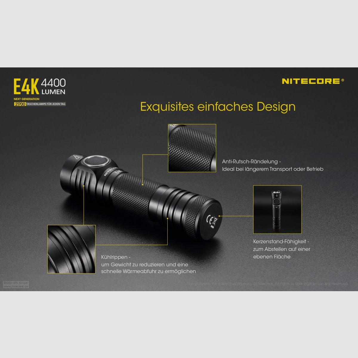 Nitecore E4K flashlight E4K 4400 lumens