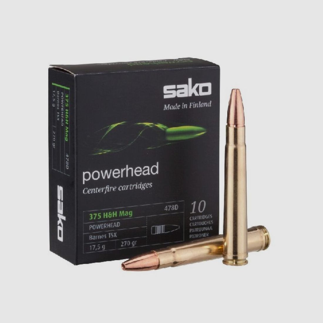 375 H&H Mag powerhead 16,9gr.