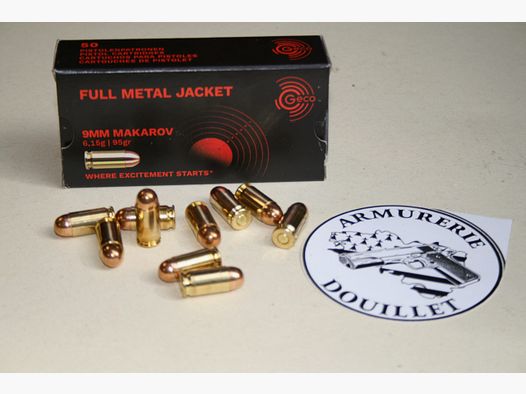 GECO 9mm Makarov FMJ 95grs par 50