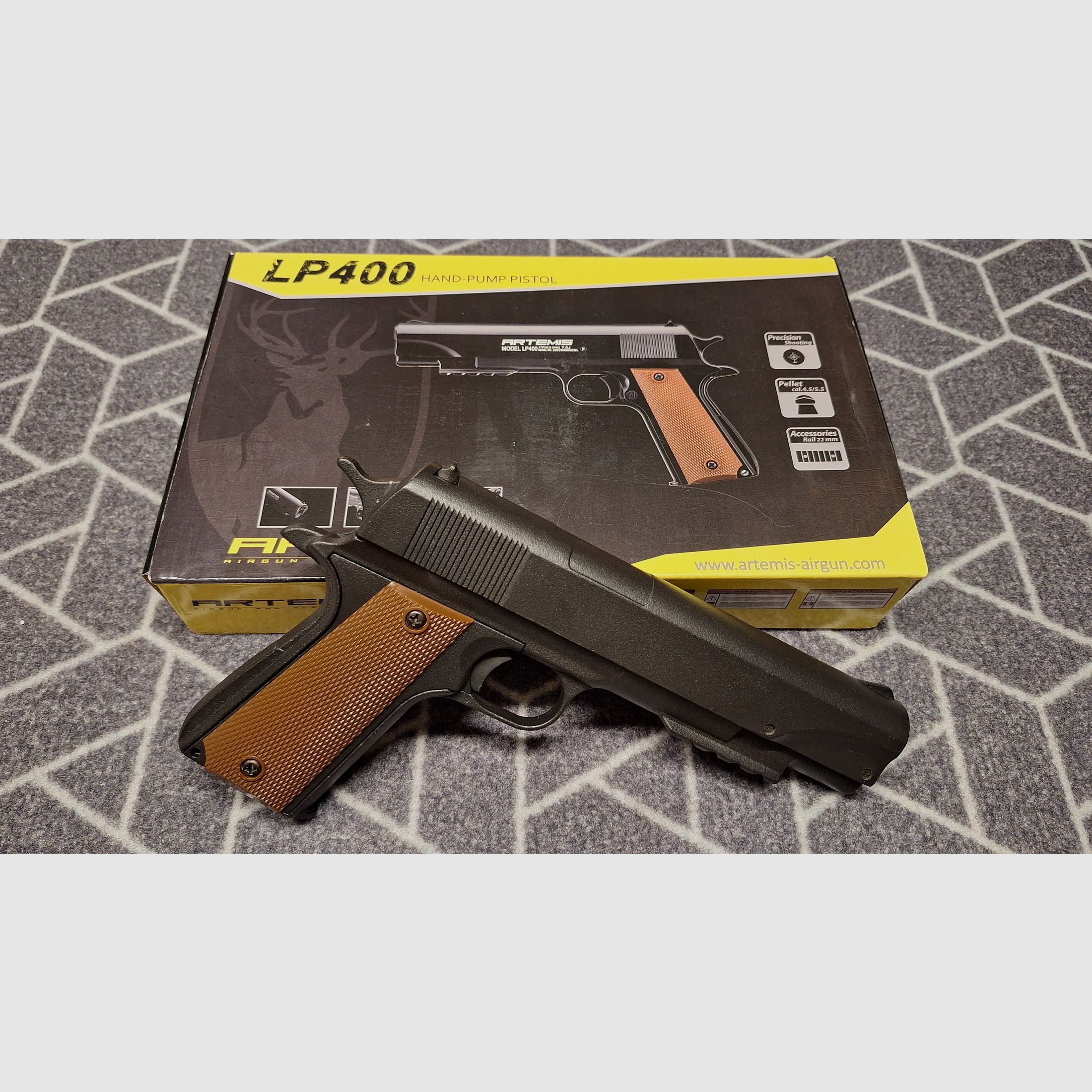 Artemis LP400 5,5mm Luftdruck-Pistole im 1911er Stil - Neuwertig
