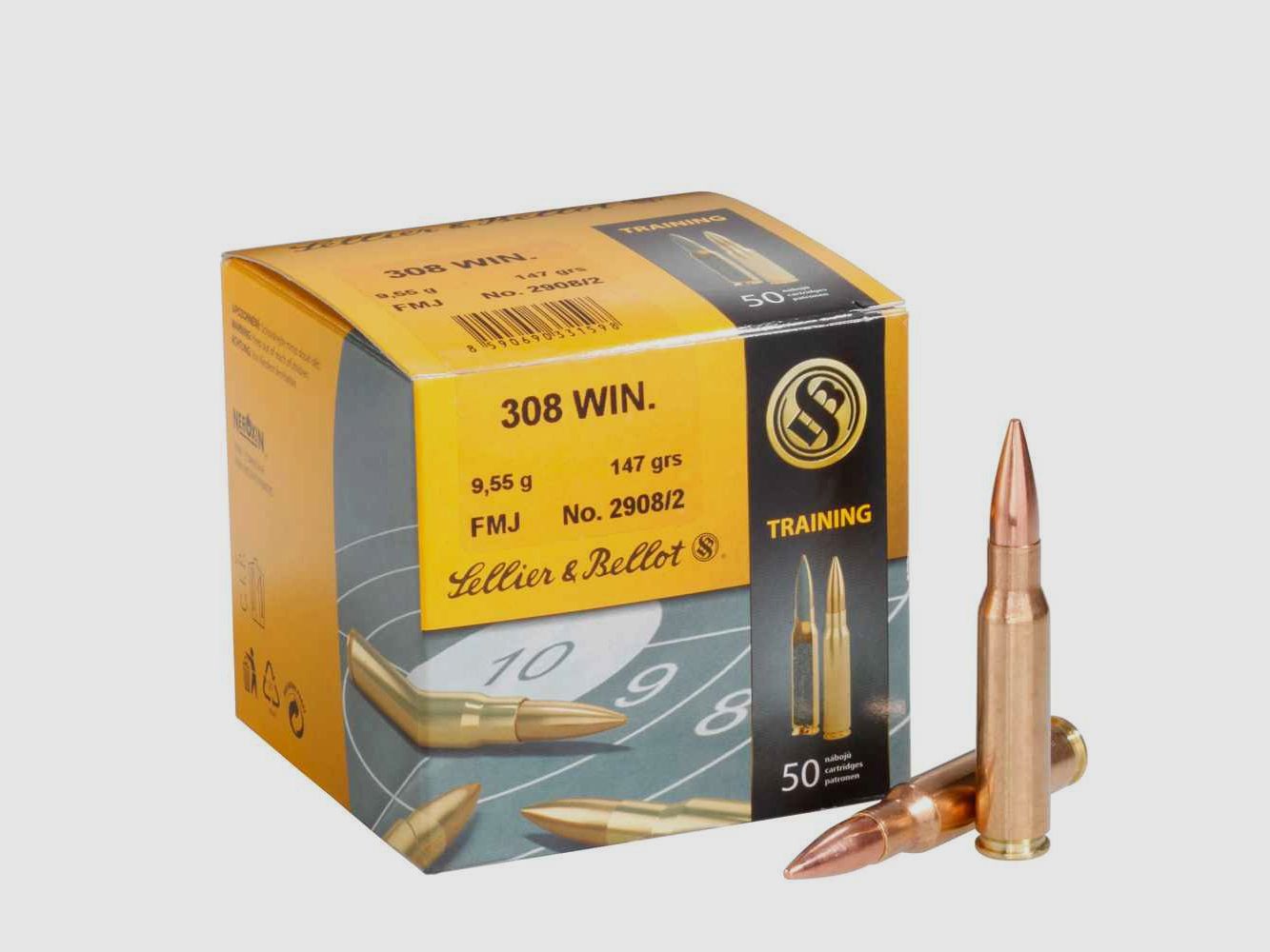S&B .308 Win. Balas de Plomo 147 grs 50 disparos