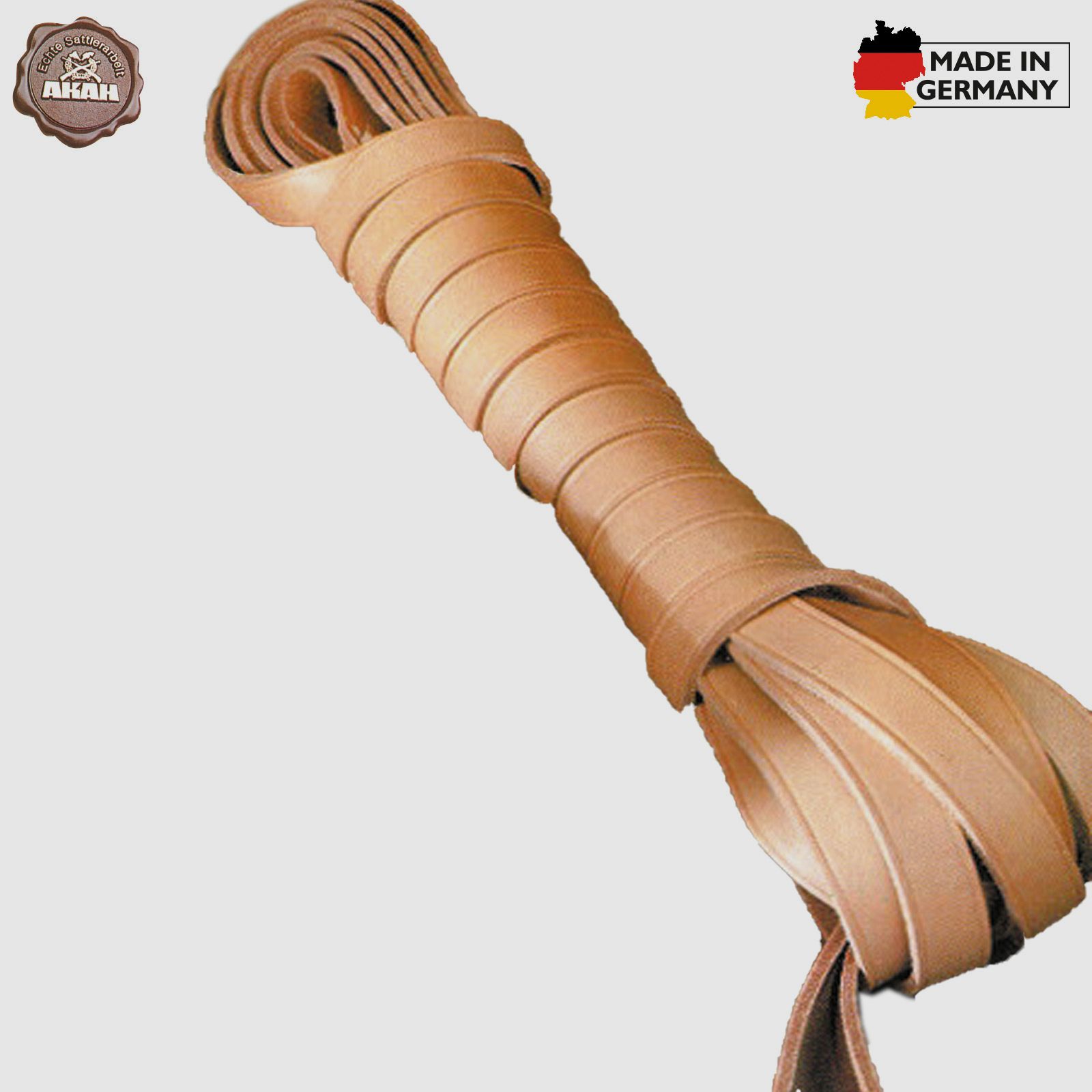 AKAH Schweißleine aus Fahlleder 8m / 10m