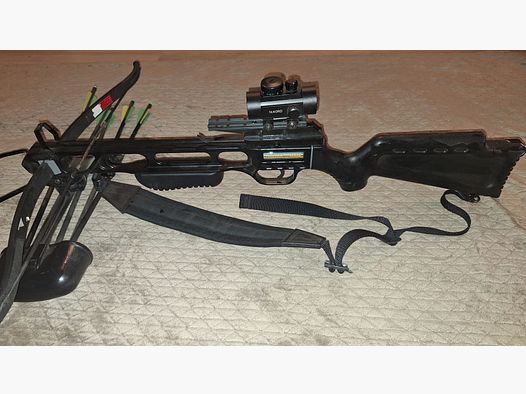 Recurve Armbrust Jaguar mit red dot und Carbon Pfeilen