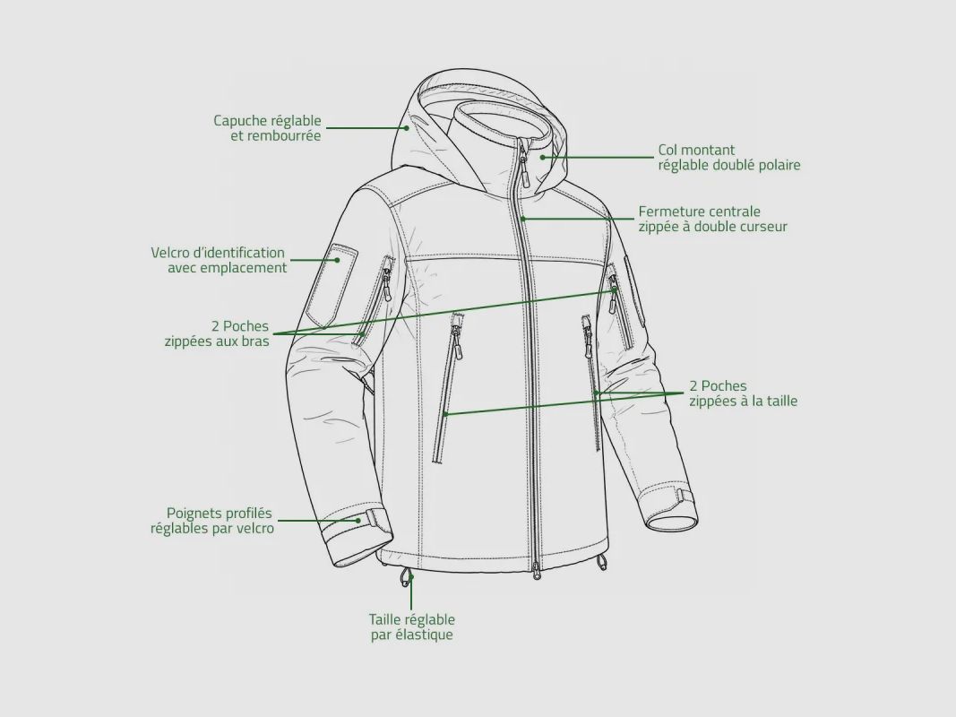 Parka Hardshell XMF 200 A10® Herren - Schwarz, Bild 3 von 15