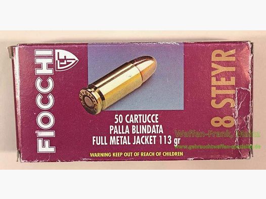 Fiocchi - Cartuchos de pistola italianos de 8 mm STEYR