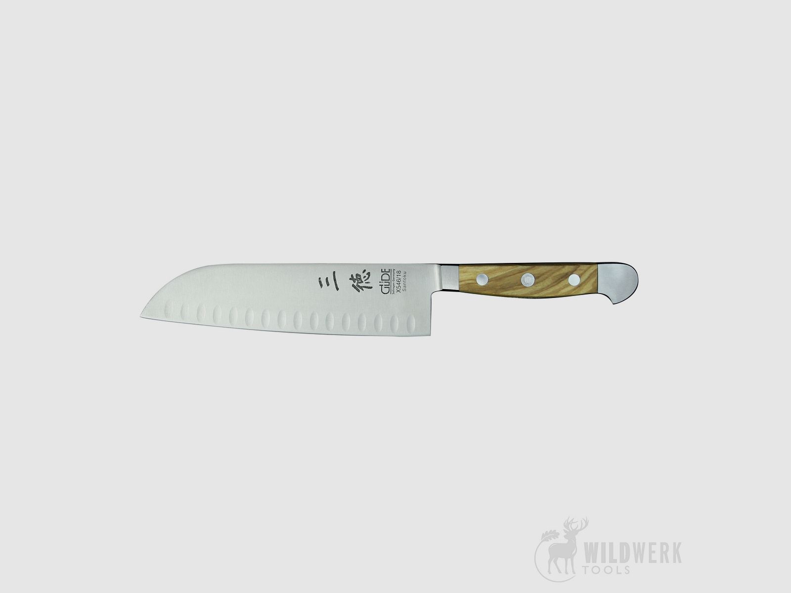 Güde Santoku Alpha Olive with Hollow Edges