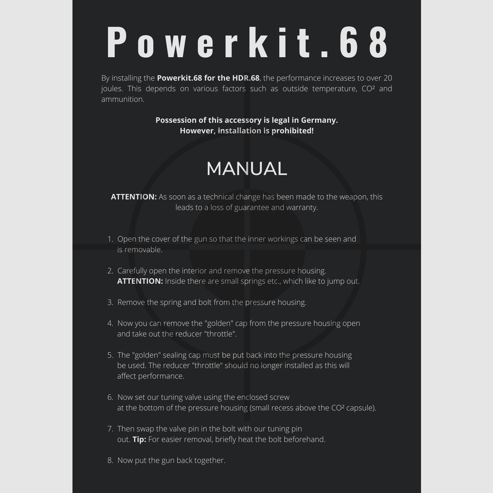 NEW !! Powerkit.68 for HDR68 | ROT anodized | Export valve | ALU | 30J+