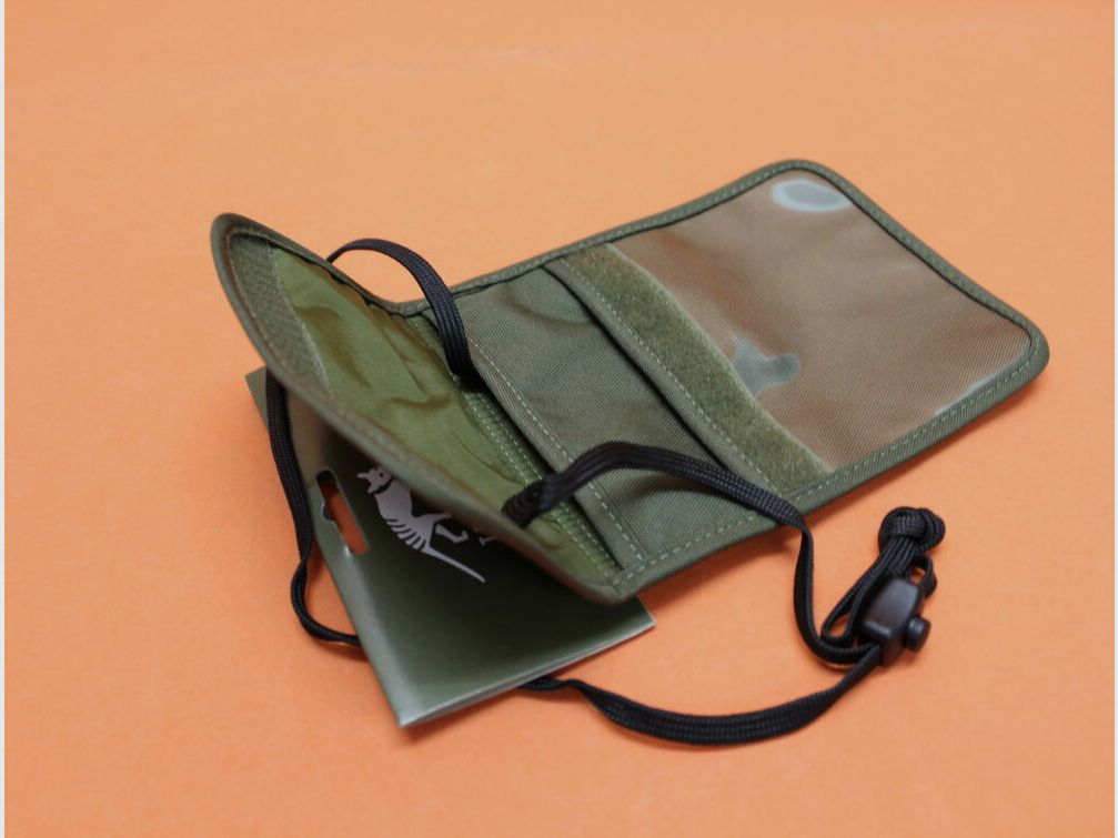 Tasmanian Tiger TT Neck Pouch (7621) 036 cub: Funda para identificación con tapa y bolsillo con cremallera de aproximadamente 280x145x15mm