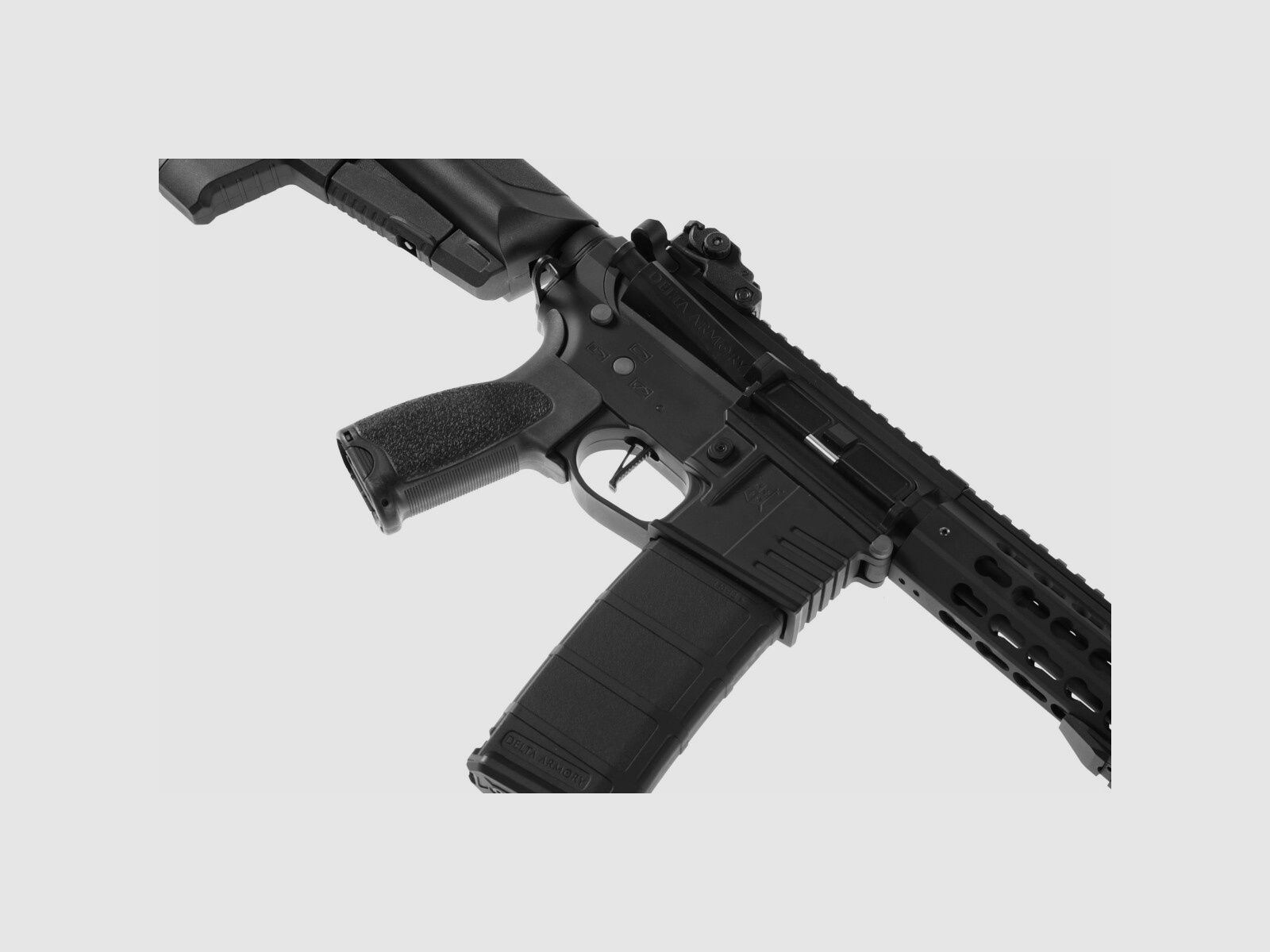 AR15 KeyMod 10 Zoll ALPHA EAGLE ETU Schwarz S-AEG Softair Gewehr Frei ab 18 Jahren | Delta Armory