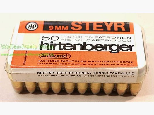 Hirtenberger / Österreich Pistolenpatronen 9 mm Steyr