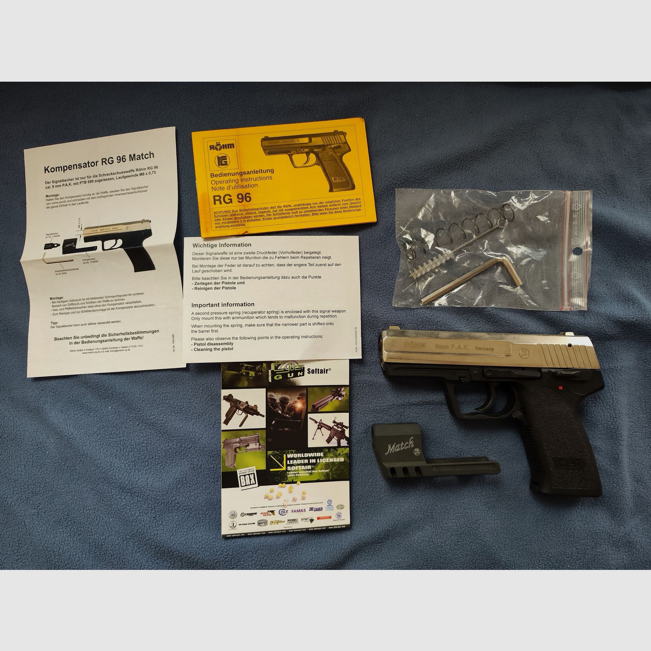 RÖHM RG 96 Match kal. 9mm P.A.K. w walizce