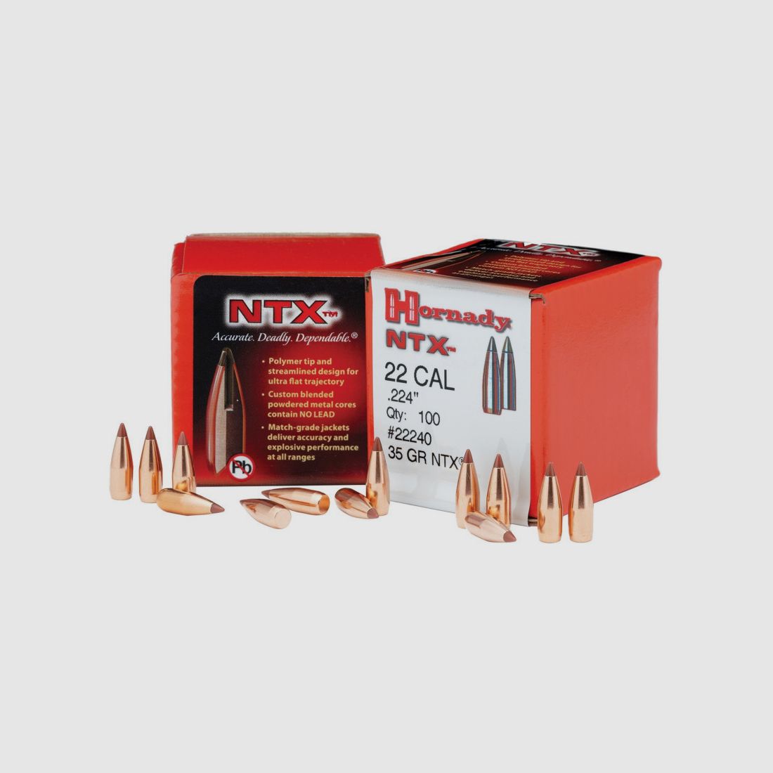 DOOS VAN 100 KOGELS HORNADY 22 CAL .224 35 GRS NTX