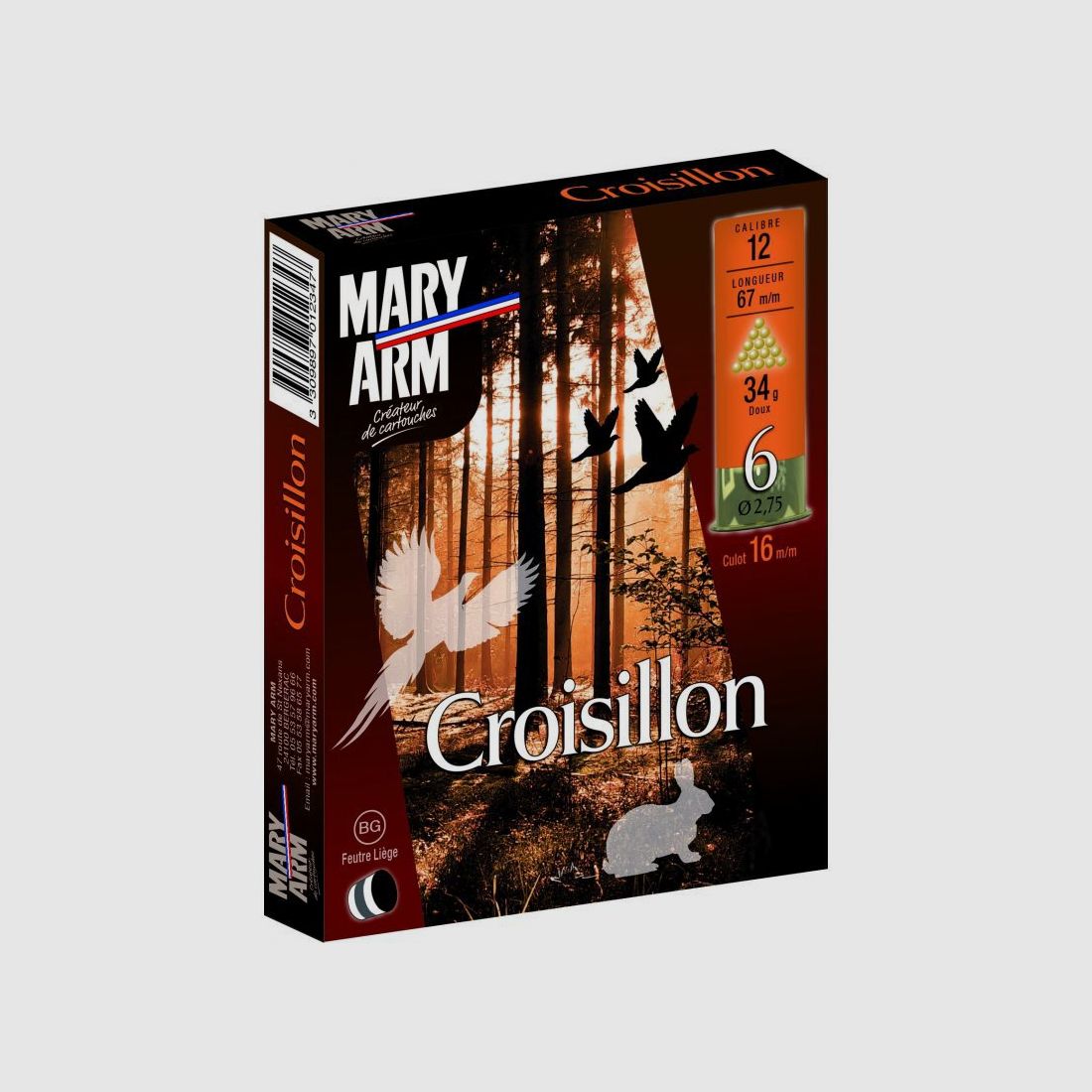 MARY ARM CROISILLON Kal. 12 Schrotkugel Plomb Doux Nr. 6