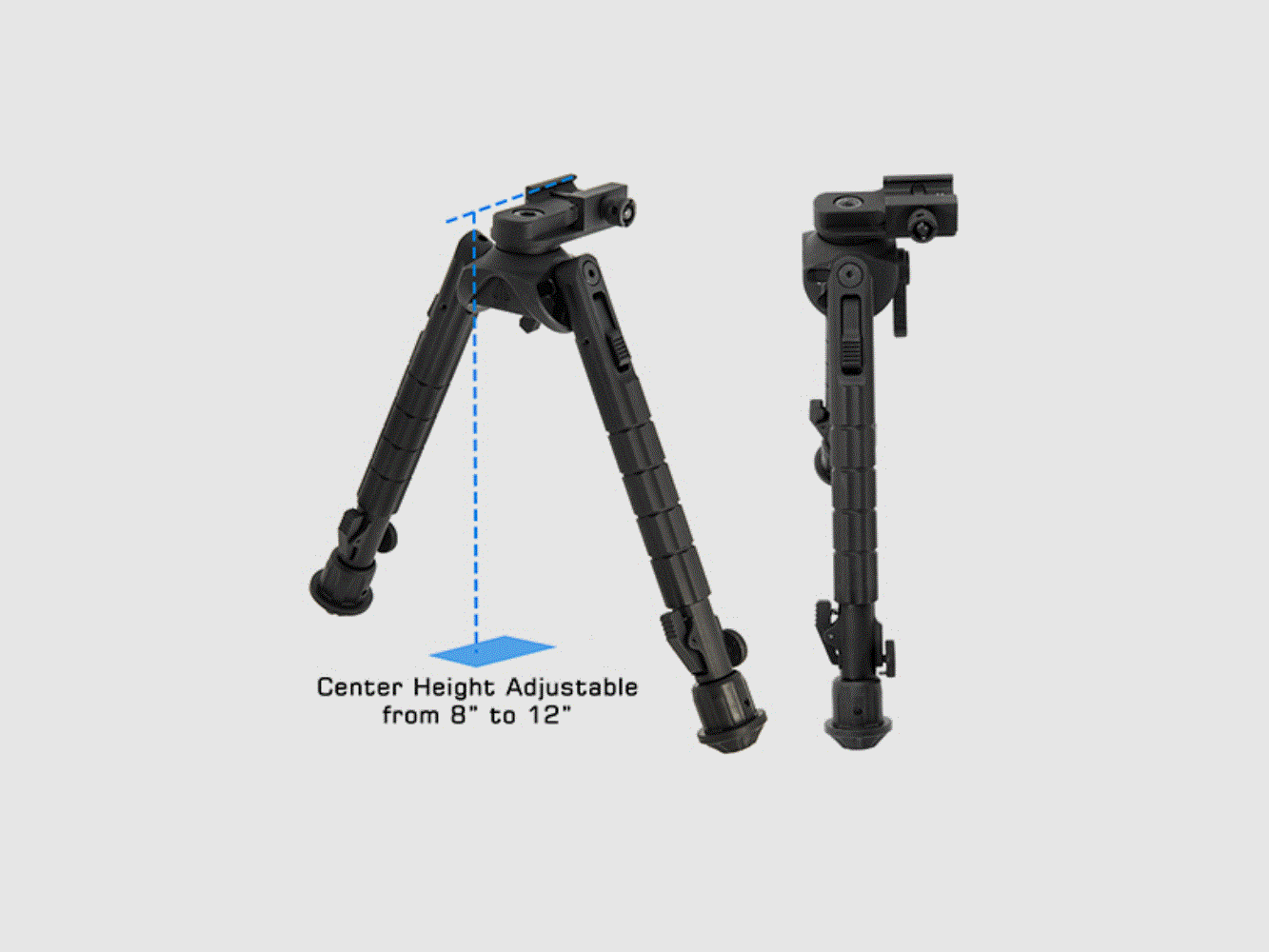 UTG Recon 360 TL Bipod, 8″-12″ Center Height, Picatinny