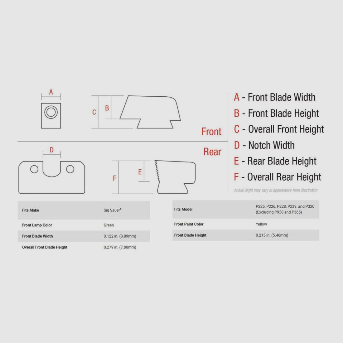 Trijicon N-Visierkorn HD XR orange SIG P 9mmLuger/.357SIG
