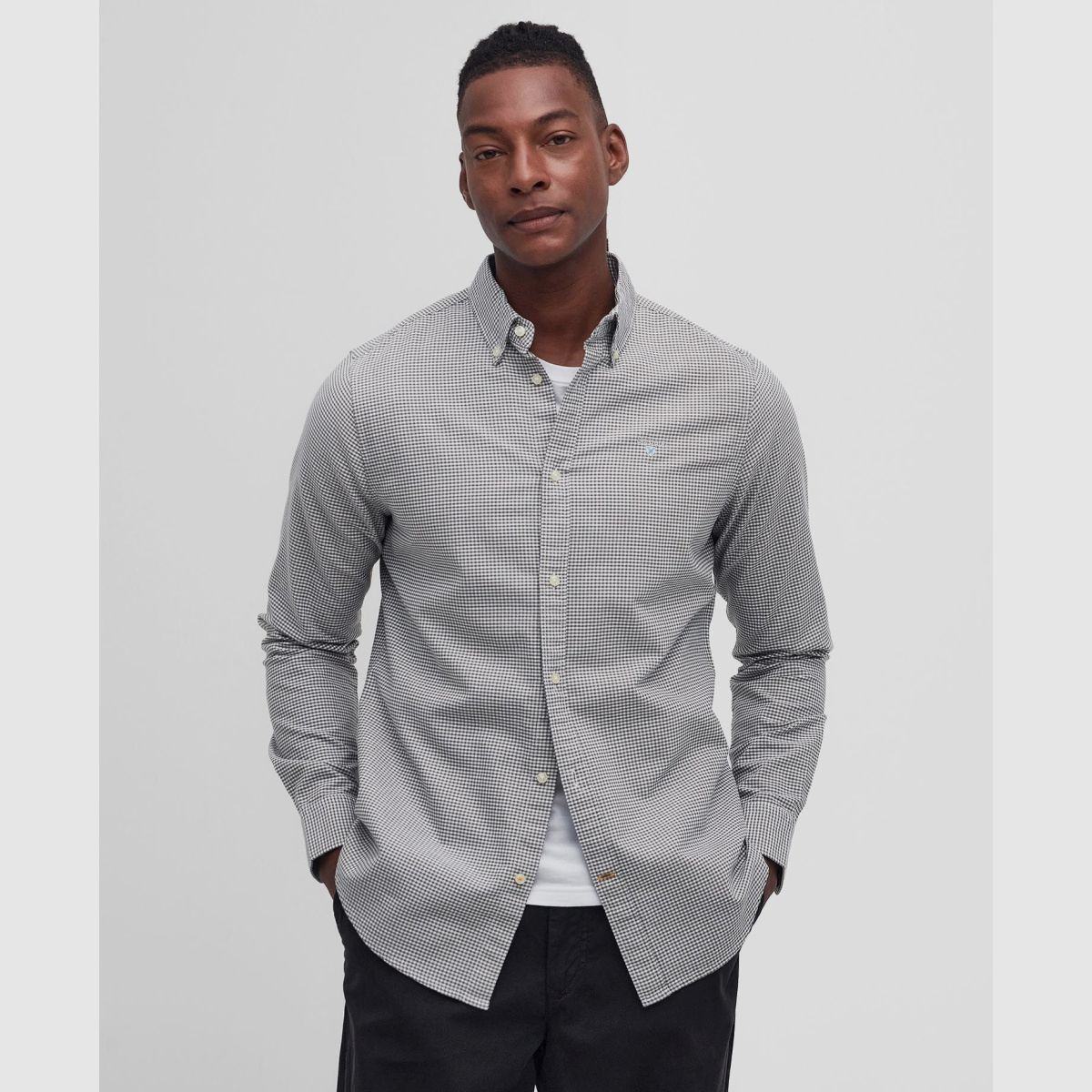 BARBOUR Gingham Oxford Tailored Shirt Stofgroen