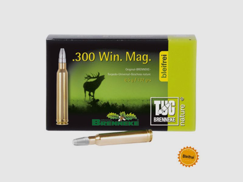 BRENNEKE .300 WIN. MAG. TUG - 132 GRS. - LEAD-FREE - 20 PIECES