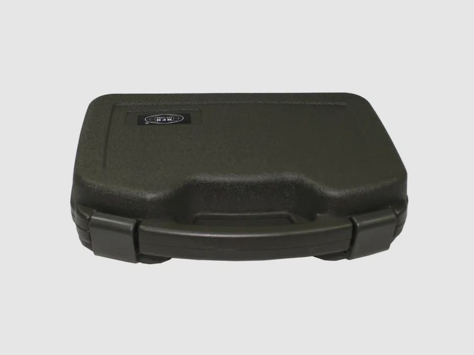Valigetta per pistola, plastica, grande, bloccabile, oliva