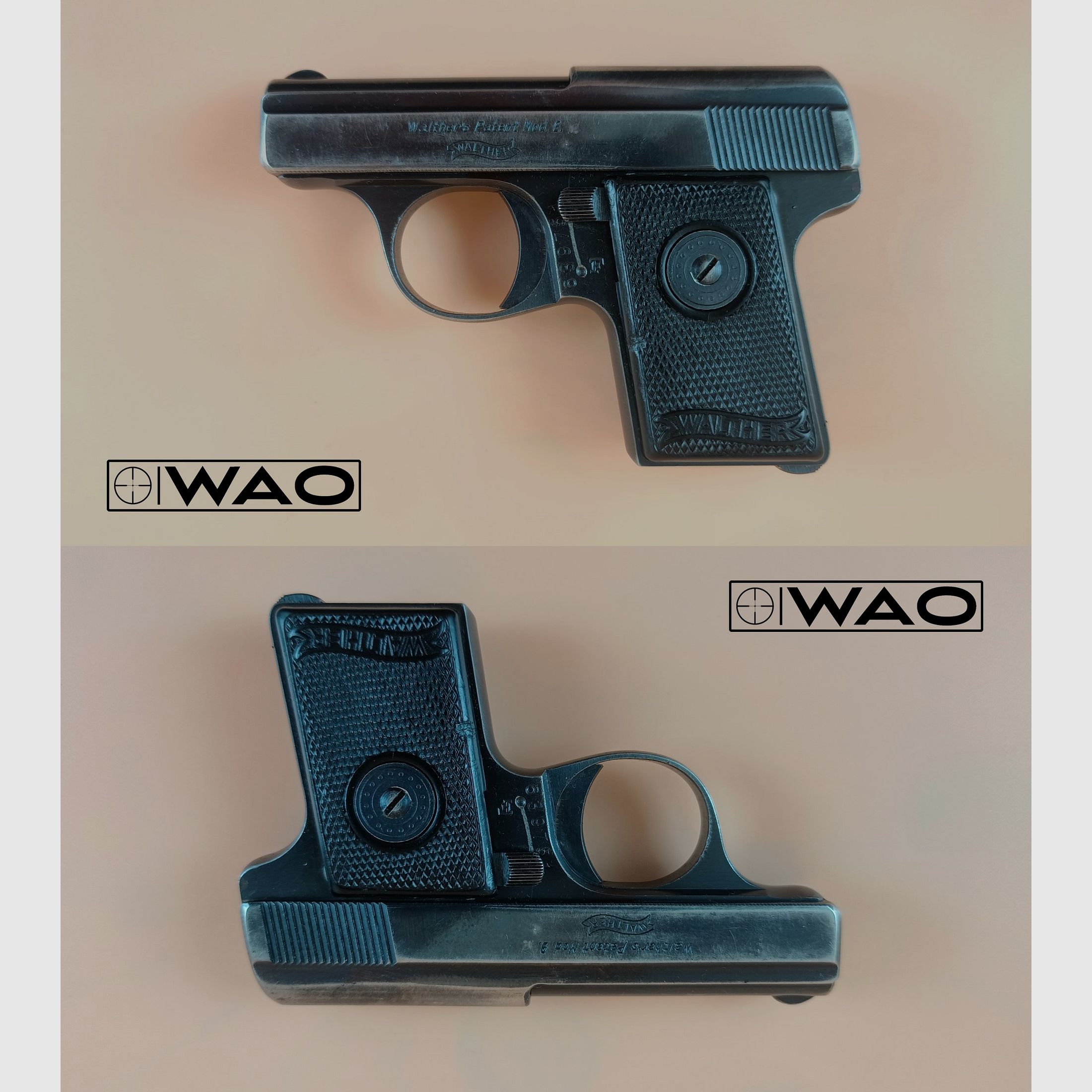 Walther modèle 9, Mod. 9, Type II, Zella-Mehlis, cal. 6,35 mm Browning *avec étui*