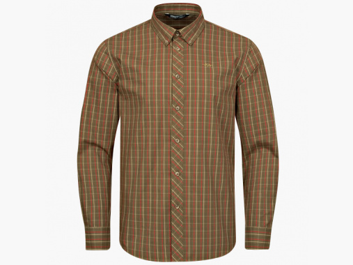 Blaser Herren Hemd Tristan 22 Dunkeloliv/Rot Kariert | S