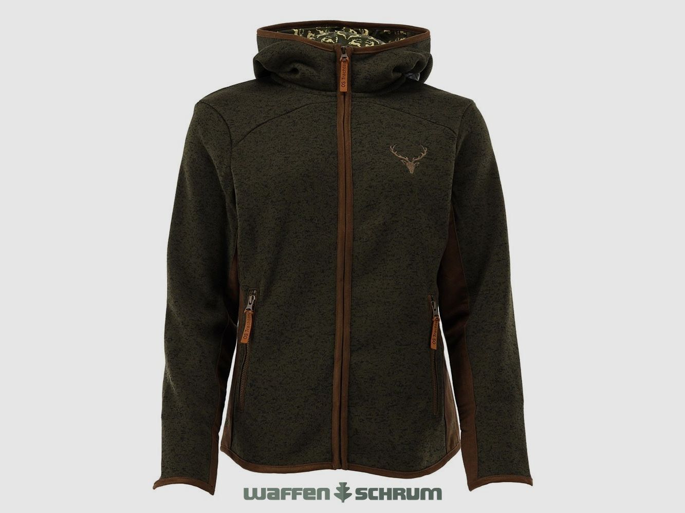 OS Trachten Fleecejacke mit Kapuze Schilf