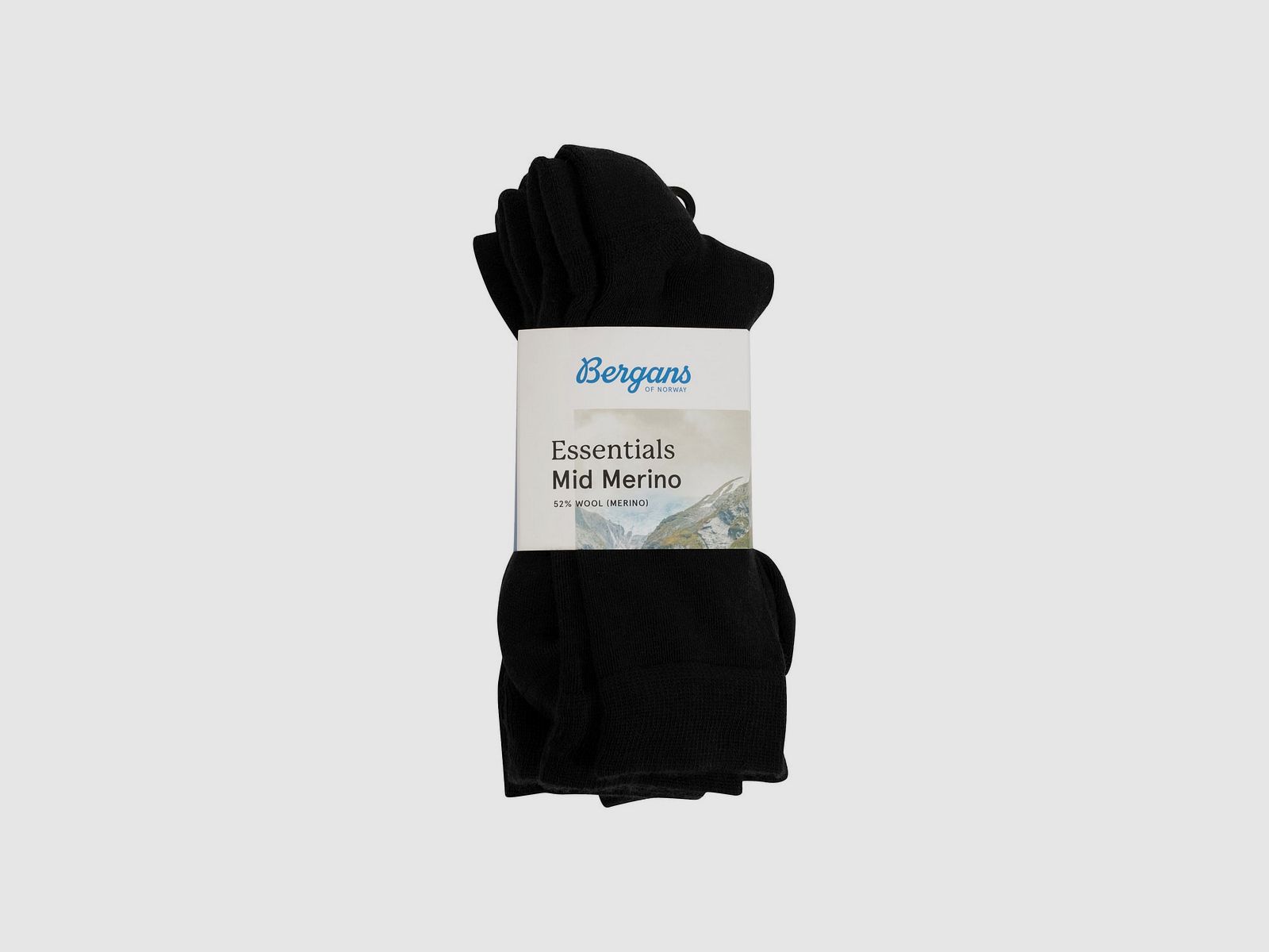 Bergans Essentials Mid Merino Sok 3pk Zwart 36-40